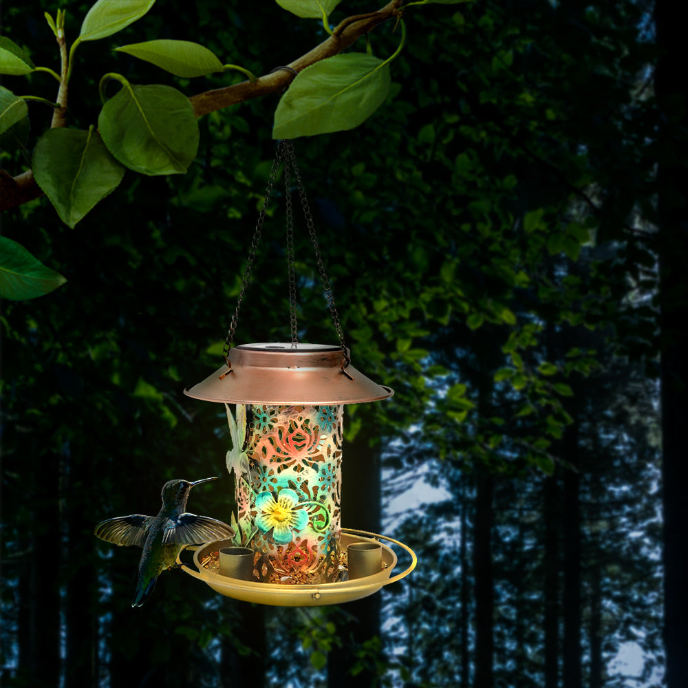 LUMIRO Solar Powered Hanging Bird Feeder and Garden Decoration Light_0