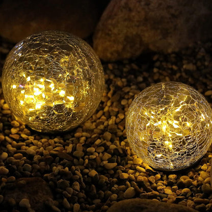 LUMIRO Outdoor Cracked Glass Garden Solar Ball Light - 15 cm_4