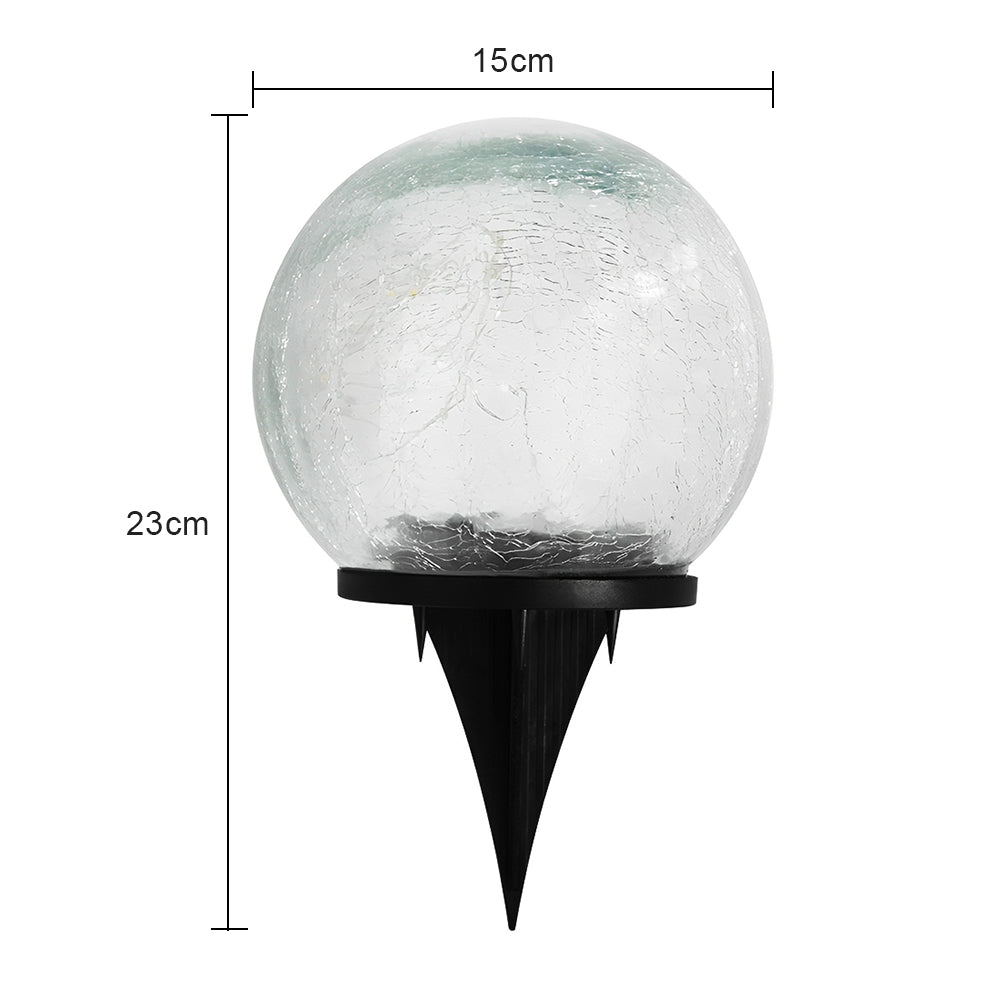 LUMIRO Outdoor Cracked Glass Garden Solar Ball Light - 15 cm_7