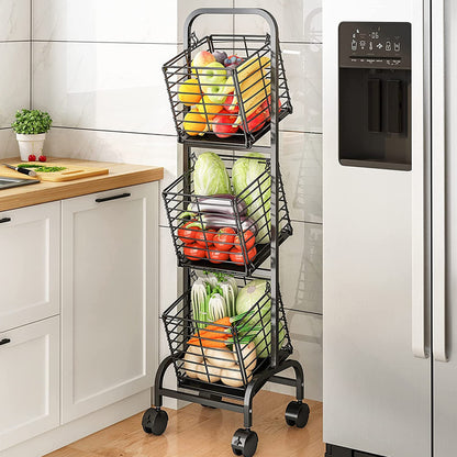 STORFEX 3-Tier Kitchen Storage Rack Removable Vegetable Cart_6