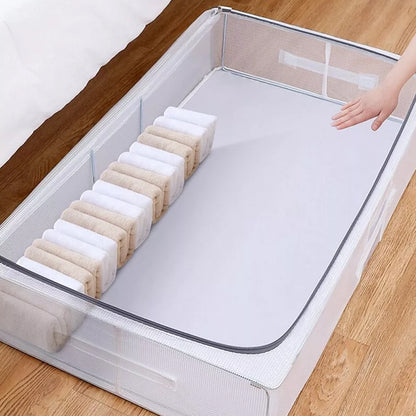 STORFEX Metal Frame Under Bed Storage Containers Cloth Storage Bin_3