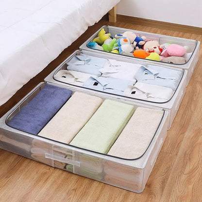 STORFEX Metal Frame Under Bed Storage Containers Cloth Storage Bin_7