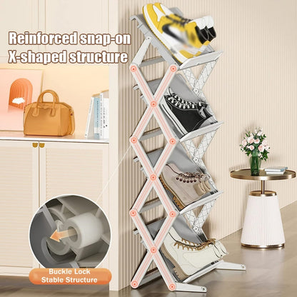 STORFEX Dual Modes Placement Folding Shoe Rack_4