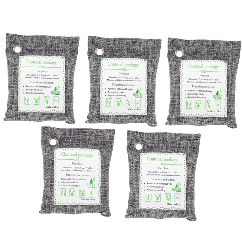 Pack of 5 Activated Bamboo Charcoal Air Purifying Deodorizing Bags_0