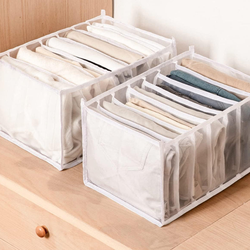 2/3 Pcs 7 Grids Wardrobe Organizer Folded Clothes Washable Mesh Storage_10