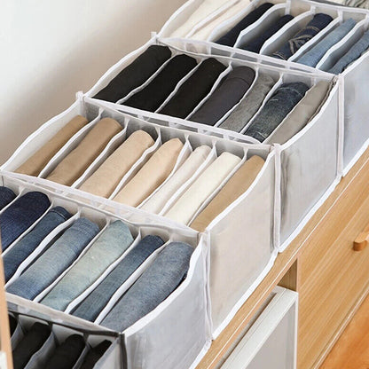 2/3 Pcs 7 Grids Wardrobe Organizer Folded Clothes Washable Mesh Storage_11