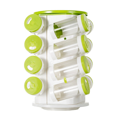 Revolving Spice Rack Tower Transparent Rotating Seasoning Storage Organizer_0