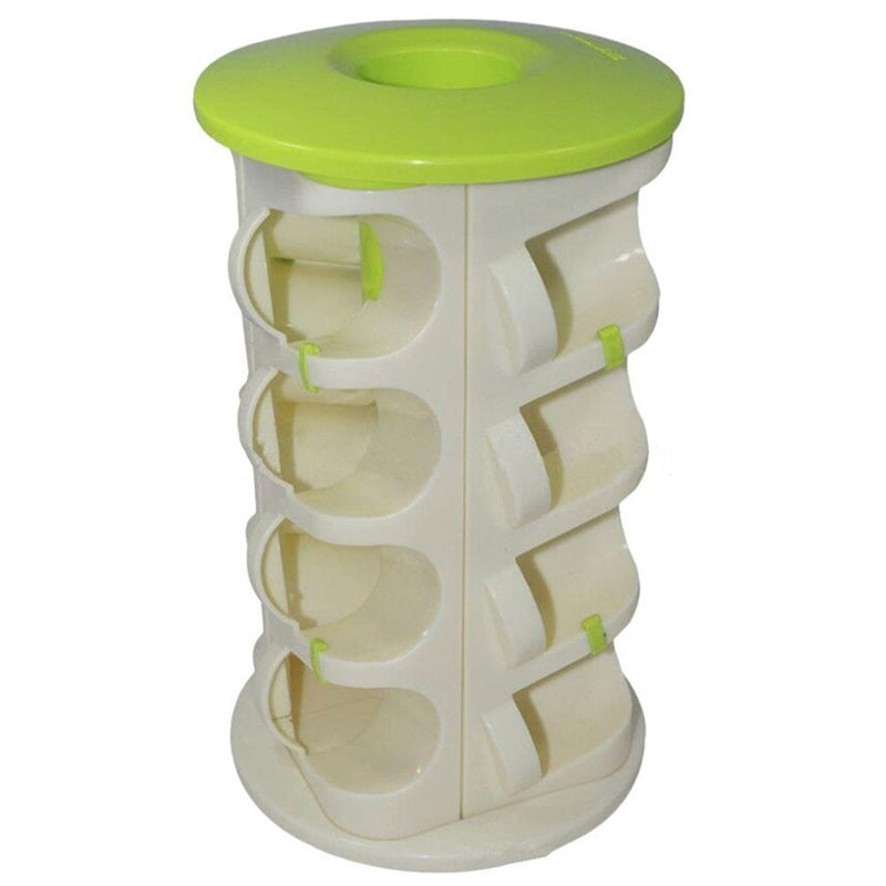 Revolving Spice Rack Tower Transparent Rotating Seasoning Storage Organizer_2