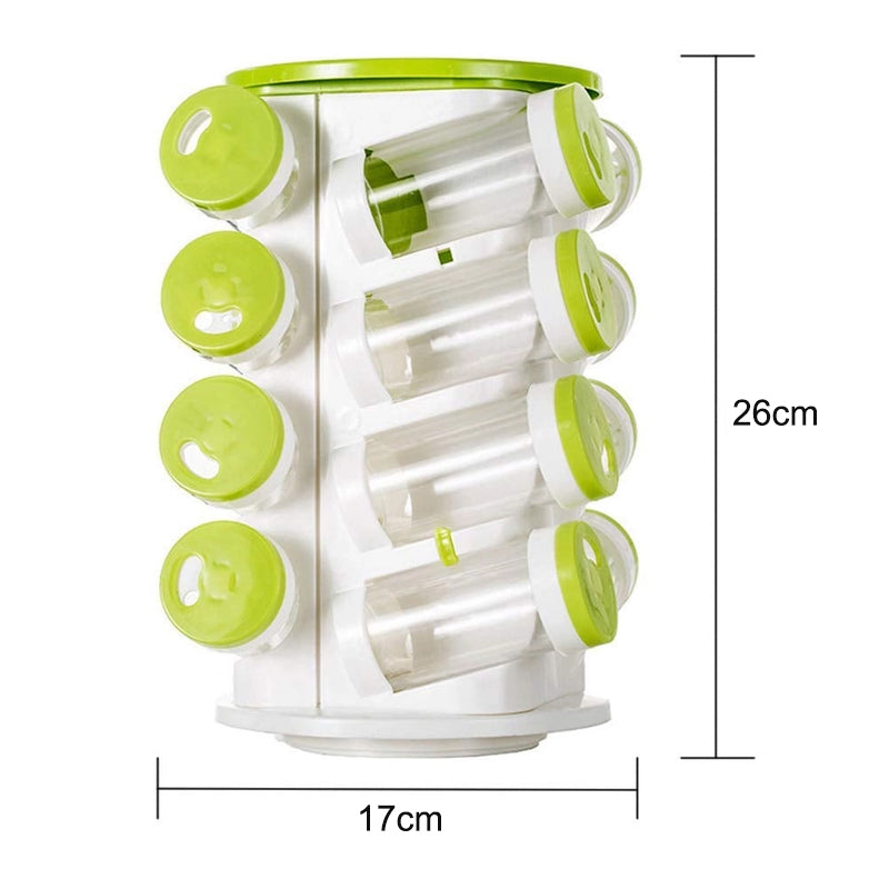 Revolving Spice Rack Tower Transparent Rotating Seasoning Storage Organizer_1