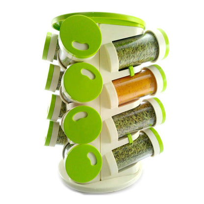 Revolving Spice Rack Tower Transparent Rotating Seasoning Storage Organizer_4