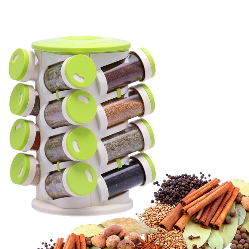 Revolving Spice Rack Tower Transparent Rotating Seasoning Storage Organizer_10