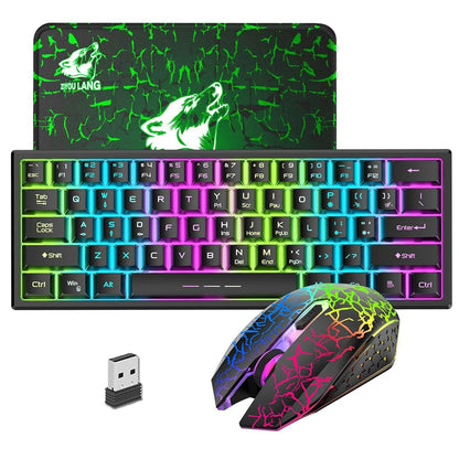 Rainbow Backlit Wireless Gaming Keyboard Mouse and Mat Combo Set_14