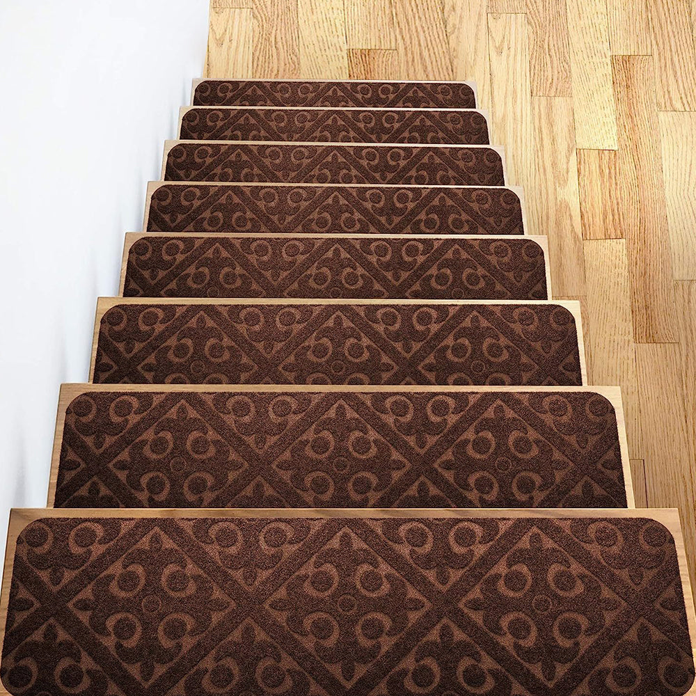 COMFEYA 8 Pack Carpet Stair Treads Non-Slip Stair Carpet Rugs | Protect Wooden Stairs | Easy Installation_0