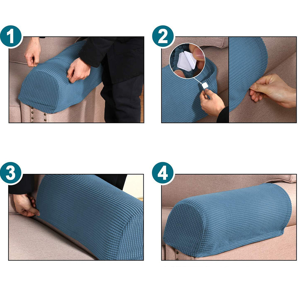 COMFEYA 2 Pack Durable and Stylish Stretch Armrest Covers for Sofas and Chairs_8