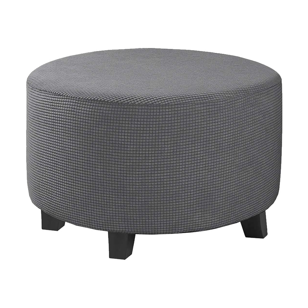 COMFEYA Round Ottoman Cover - Stretch Ottoman Slipcover Furniture Protector for Round Ottomans_0