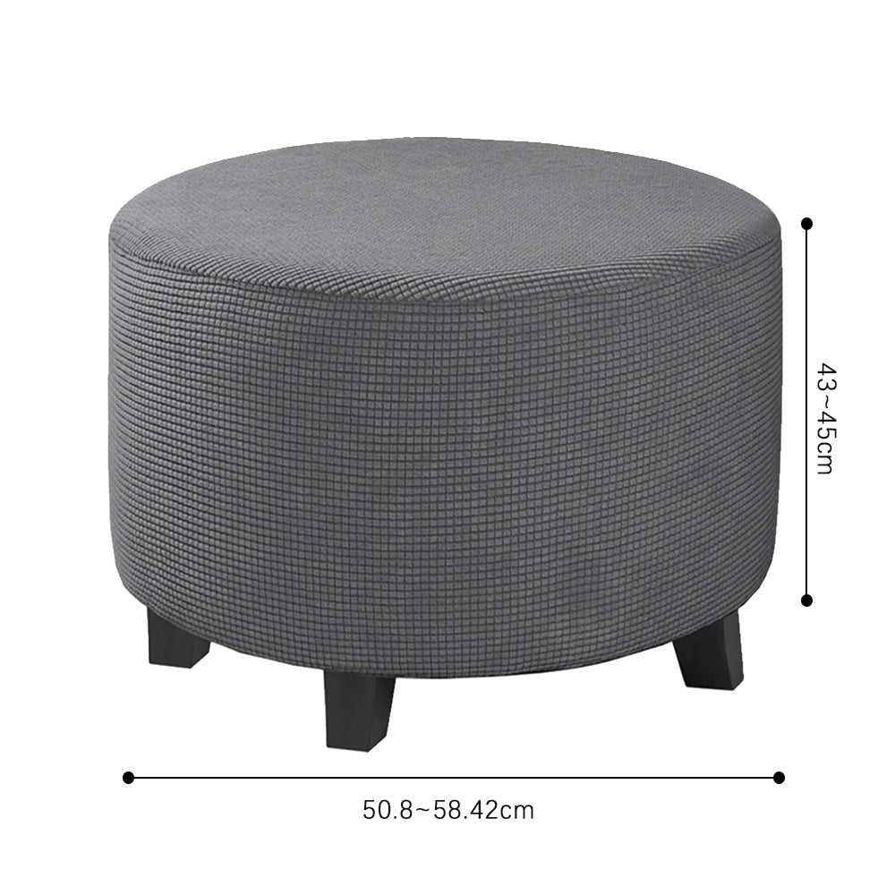 COMFEYA Round Ottoman Cover - Stretch Ottoman Slipcover Furniture Protector for Round Ottomans_8