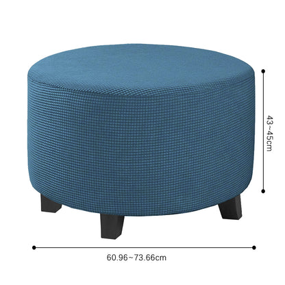 COMFEYA Round Ottoman Cover - Stretch Ottoman Slipcover Furniture Protector for Round Ottomans_16