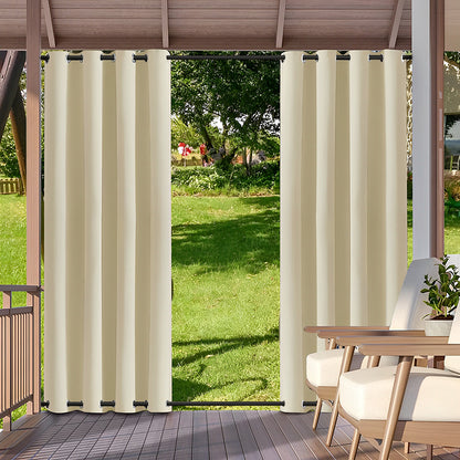 COMFEYA 2-Panel Weighted Blackout Curtains - Outdoor Patio Privacy and Wind Protection_3