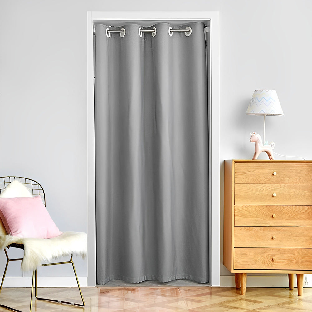 COMFEYA Grommet Top Doorway Curtain - Room Darkening Thermal Insulated Curtain - 198x132cm - Gray_5