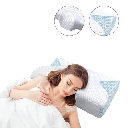 COMFEYA Cervical Neck Pillow for Pain Relief Sleeping - Orthopedic Contour Memory Foam Pillow with Cooling Pillow Covers_6