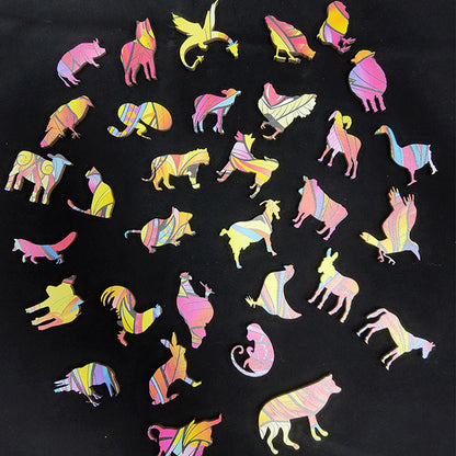 Colorful Mysterious Animal Wooden Toy Jigsaw Puzzle_11