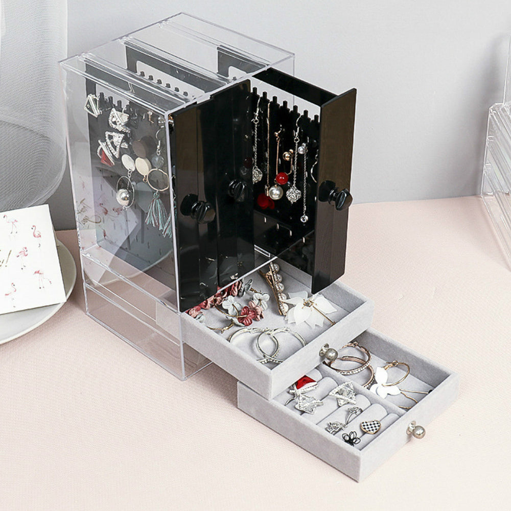 Acrylic Jewelry Storage Box Portable Dustproof Full Clear Display_7