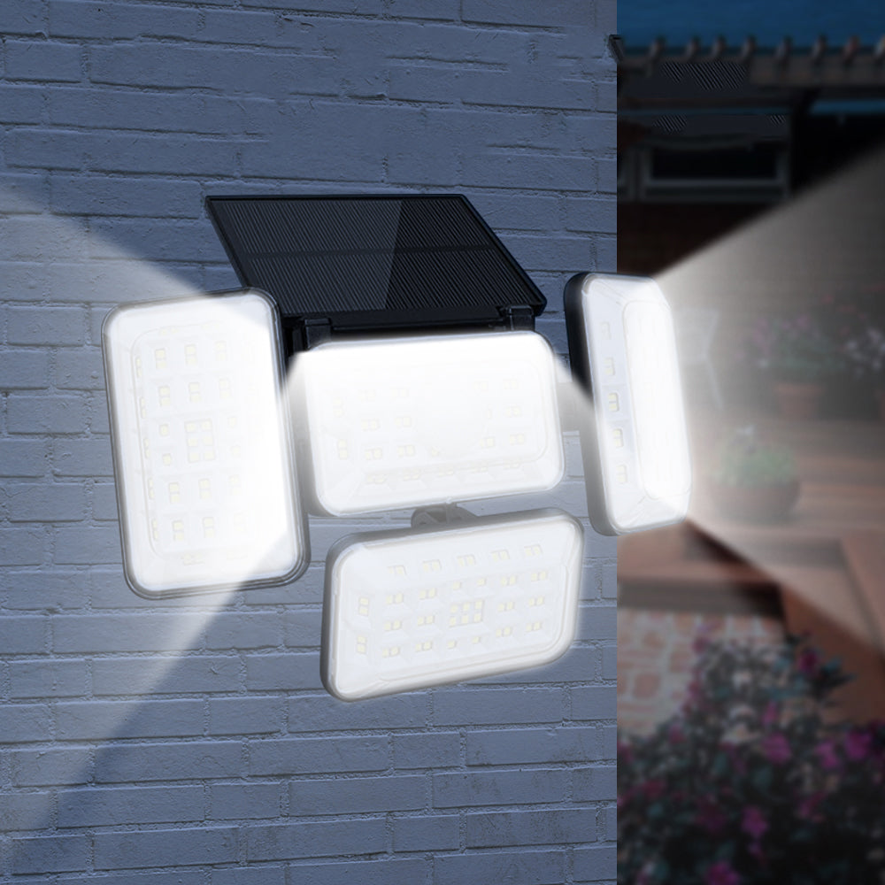 4 Head Solar Powered Motion Sensor Outdoor Flood Lamp_3