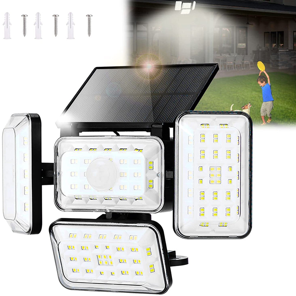 4 Head Solar Powered Motion Sensor Outdoor Flood Lamp_4