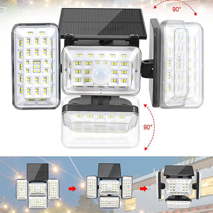 4 Head Solar Powered Motion Sensor Outdoor Flood Lamp_5