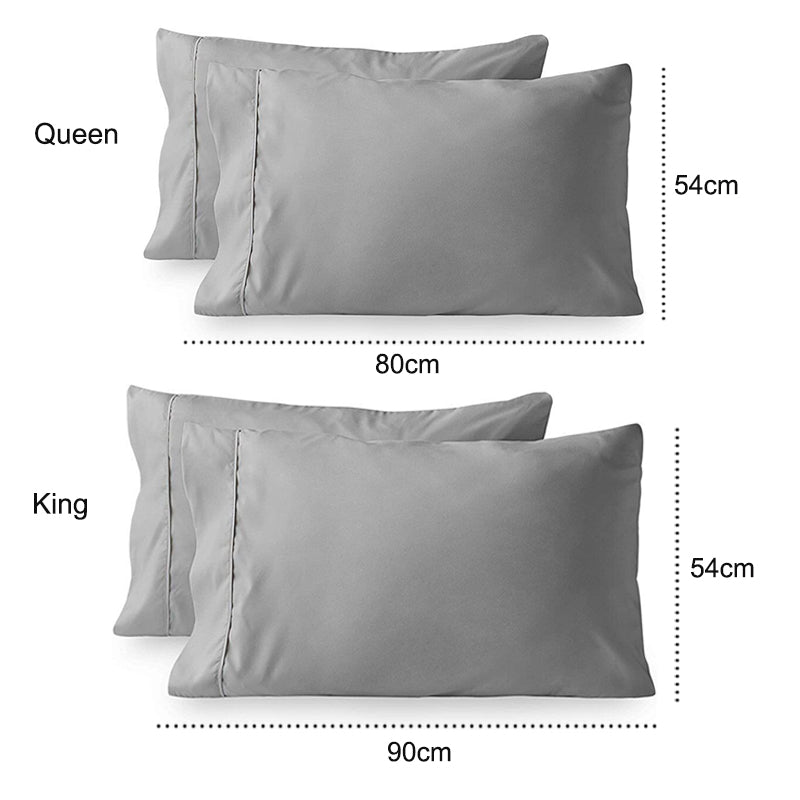 King/Queen Size Set of 2 Envelope Enclosure Solid Color Microfiber Pillowcases_4