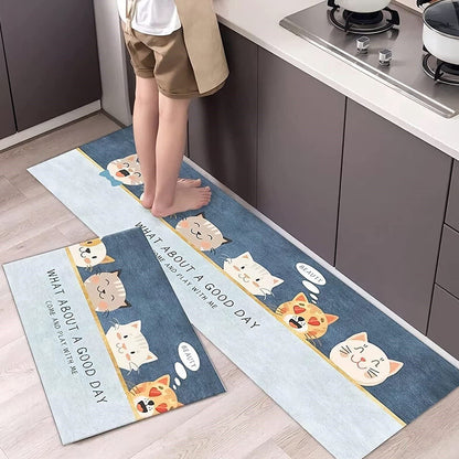 Easy-to-Clean Non-skid Natural Rubber Kitchen Rug Anti-Slip Washable Floor Mat_7