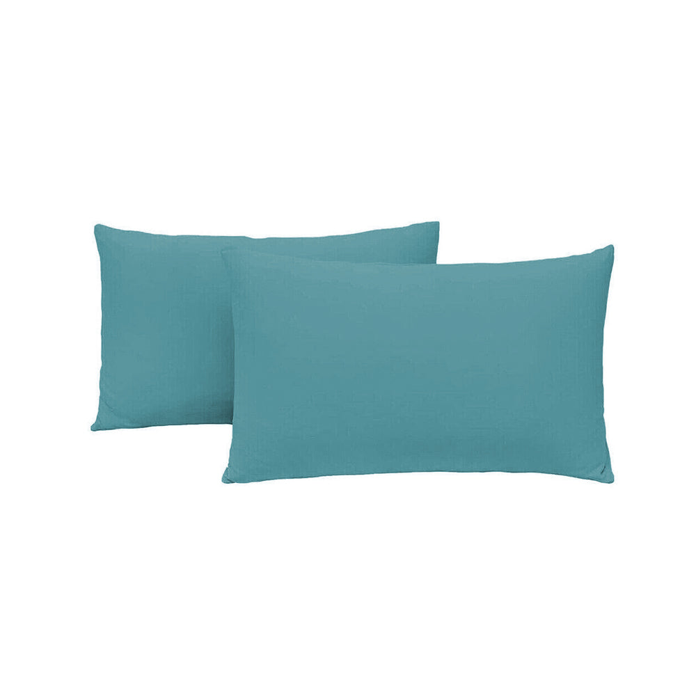 King/Queen Size Set of 2 Envelope Enclosure Solid Color Microfiber Pillowcases_7