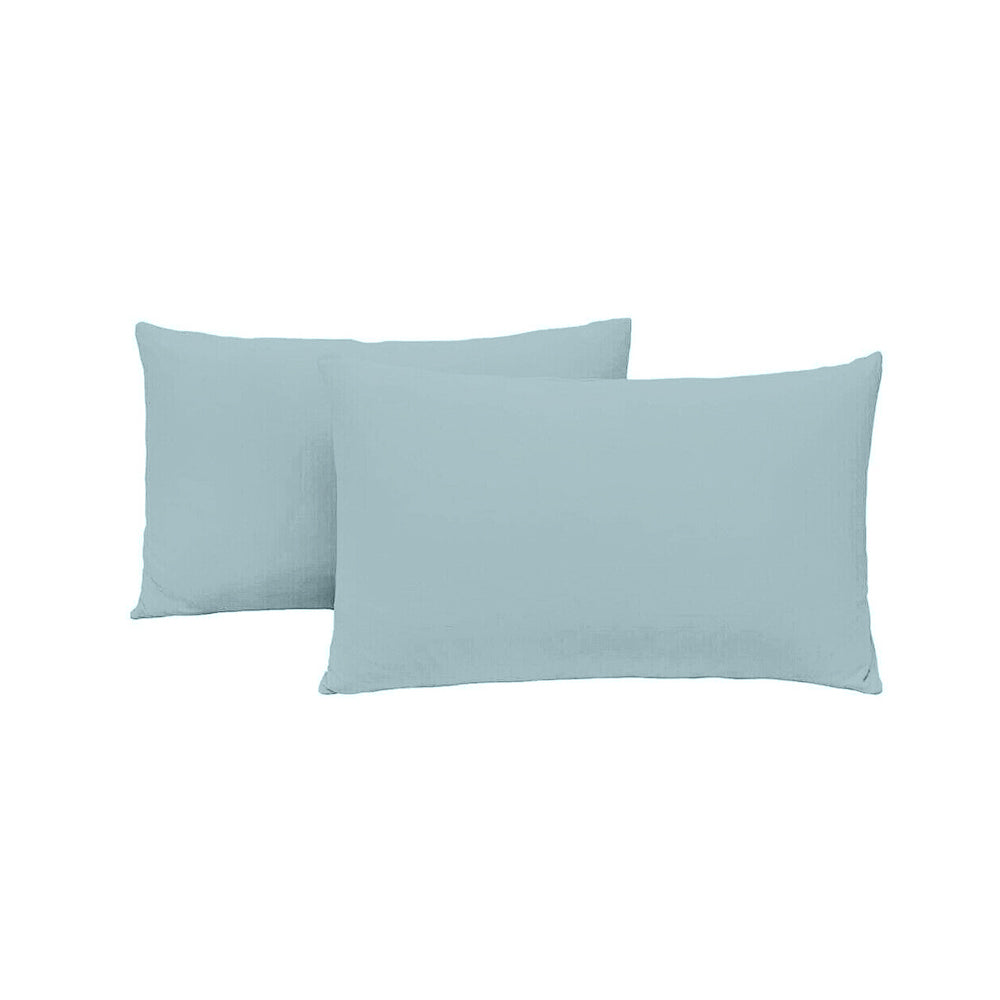 King/Queen Size Set of 2 Envelope Enclosure Solid Color Microfiber Pillowcases_8