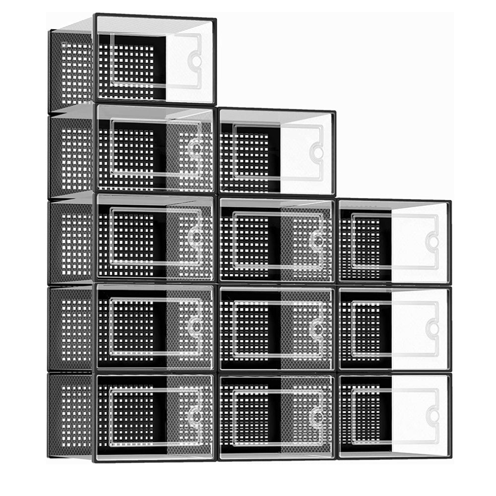 STORFEX 6/12 Pack Stackable Shoe Organizers Storage Boxes_0