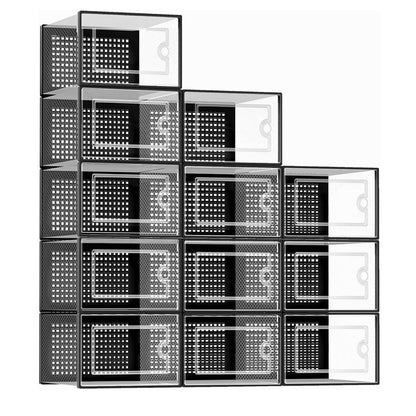 STORFEX 6/12 Pack Stackable Shoe Organizers Storage Boxes_6