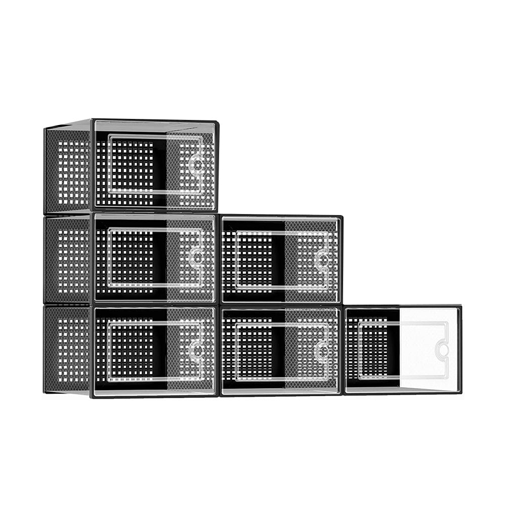 STORFEX 6/12 Pack Stackable Shoe Organizers Storage Boxes_5