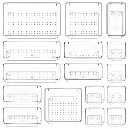 STORFEX Multifunctional Clear Plastic Drawer Organizers Set_1