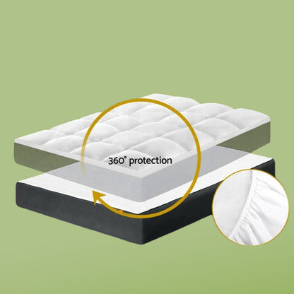 Thick and Breathable Natural Bamboo Mattress Topper Soft Quilted Bed Protector_6