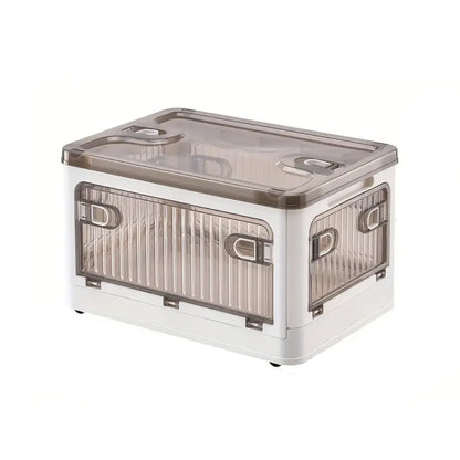 Five-door Foldable and Stackable Storage Box with Wheels and Top Lid_1