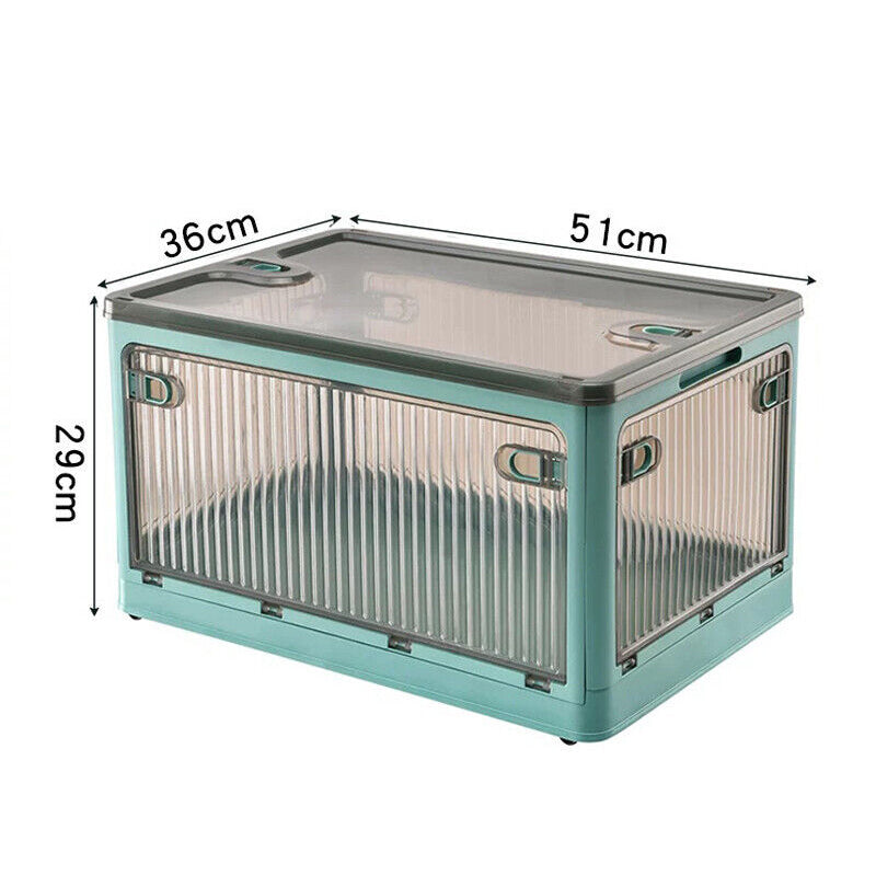 Five-door Foldable and Stackable Storage Box with Wheels and Top Lid_13