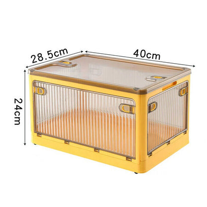 Five-door Foldable and Stackable Storage Box with Wheels and Top Lid_19