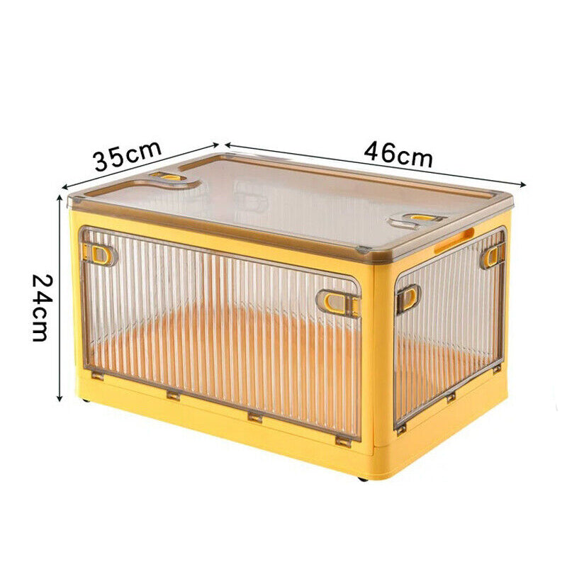 Five-door Foldable and Stackable Storage Box with Wheels and Top Lid_20