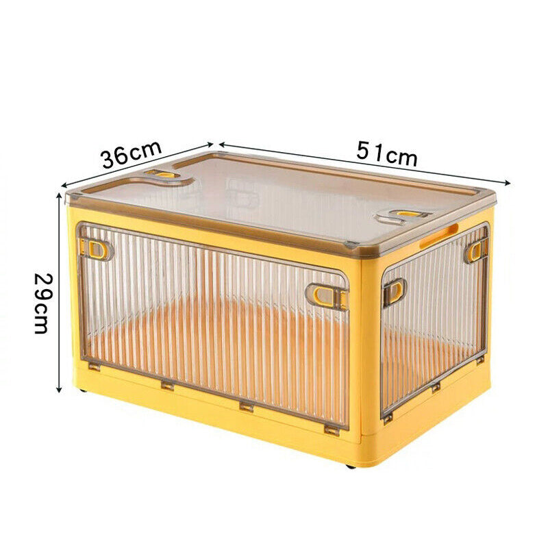 Five-door Foldable and Stackable Storage Box with Wheels and Top Lid_21