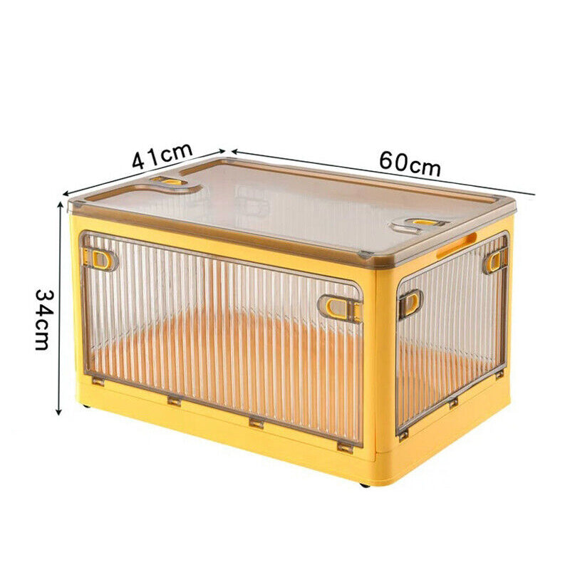 Five-door Foldable and Stackable Storage Box with Wheels and Top Lid_22