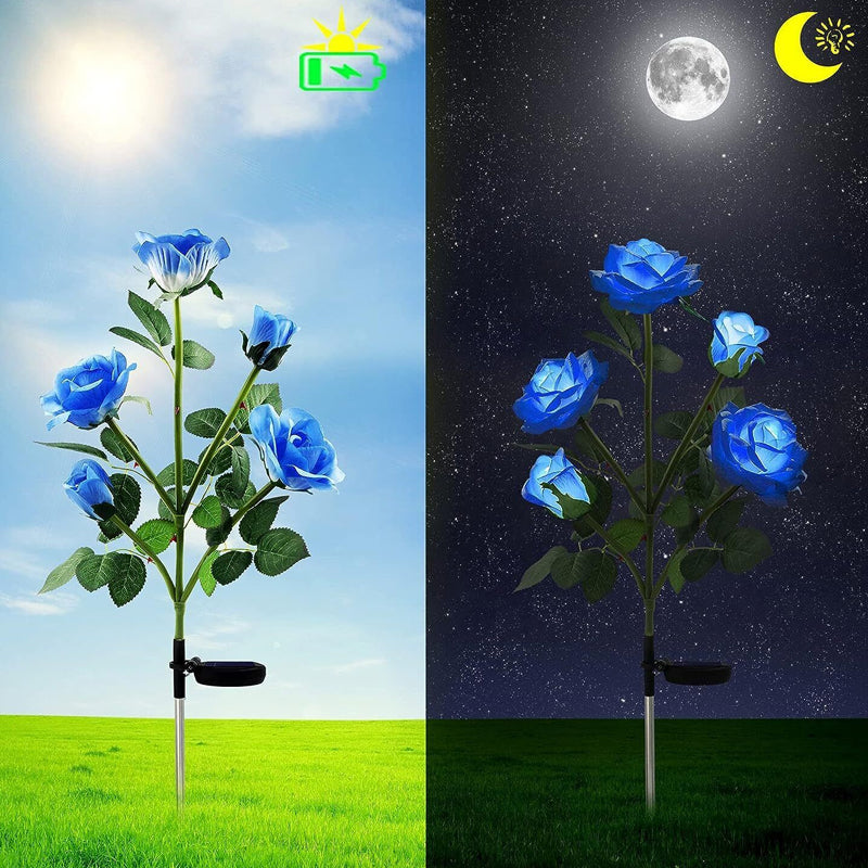 75cm Long Stemmed Garden Rose Decorative Outdoor Garden Flower Light- Solar Powered_13