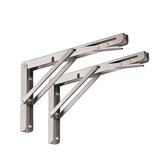 150kg Load Heavy-Duty Stainless-Steel Folding Table Bracket Shelf Bench_0