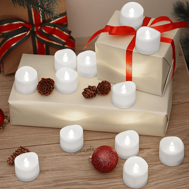 Pack of 12 Flameless Flickering LED Tealight Candles - Battery Operated_23