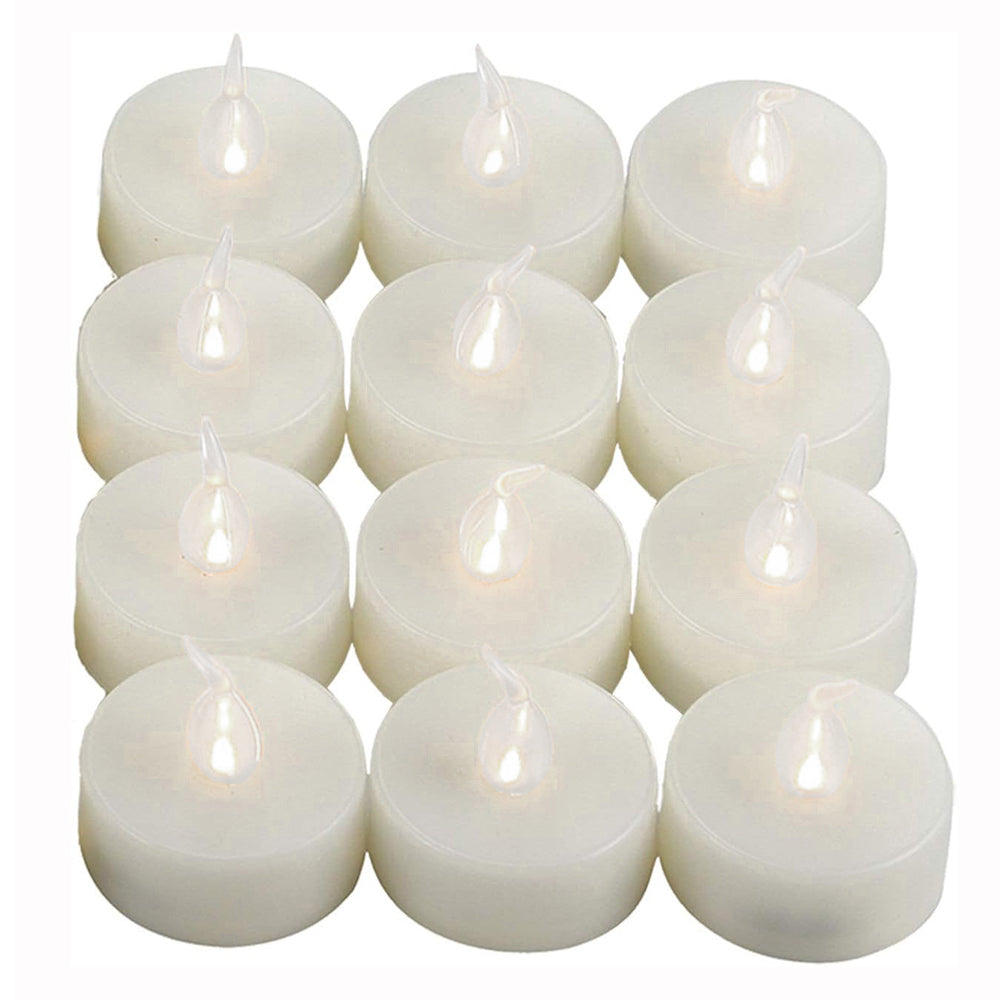 Pack of 12 Flameless Flickering LED Tealight Candles - Battery Operated_4