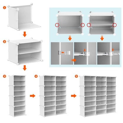 Stackable Free Standing Shoe Organizer Storage Box DIY Shoe Rack_7