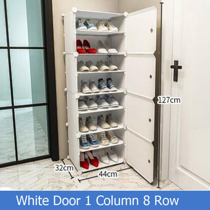 Stackable Free Standing Shoe Organizer Storage Box DIY Shoe Rack_12